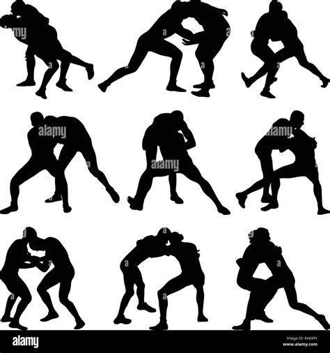 Wrestling Silhouette Clip Art