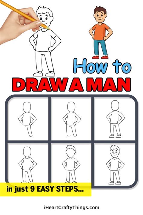 Man Drawing How To Draw A Man Step By Step