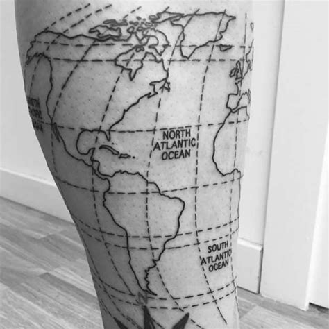 40 World Map Tattoos That Will Ignite Your Inner Travel Bug Tattooblend