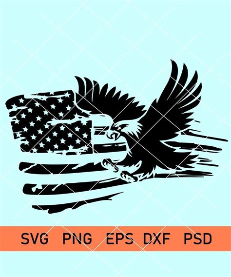 Eagle Through Flag Svg Bald Eagle Svg Us Flag Svg Eagle With