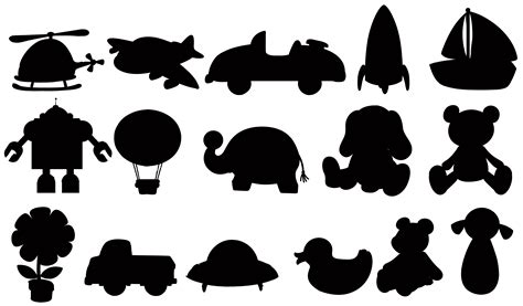 Silhouette Set Of Toys 419144 Vector Art At Vecteezy