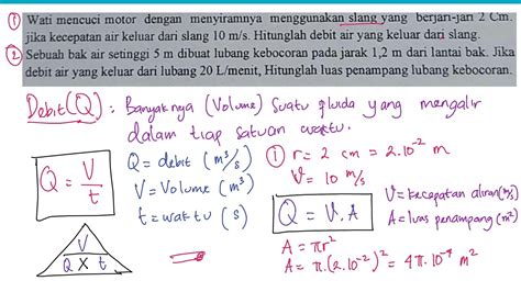 Penjelasan Debit Fluida Beserta Contoh Soalnya Youtube