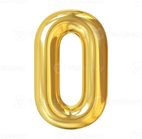 Number 0 3d Gold 11297735 Png