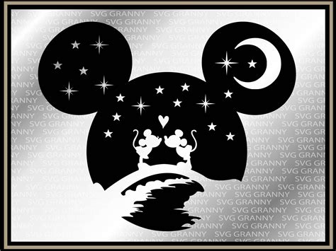 Mickey Head Disney Couple SVG DXF Png Layered Cut File Cricut Designs