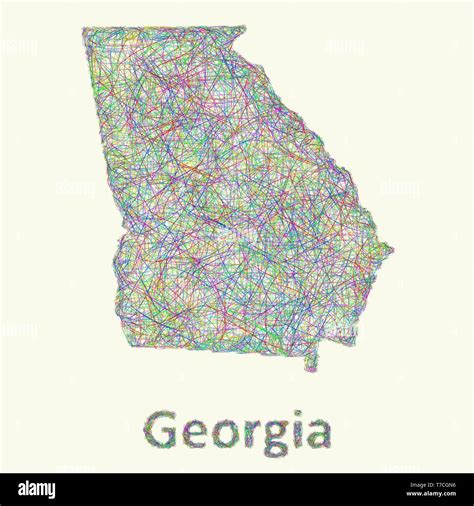 Georgia Line Art Map Stock Vector Image And Art Alamy