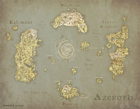 Artstation Azeroth Map From World Of Warcraft