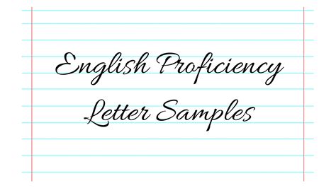 Proof Of English Proficiency Letter Sample