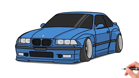 How To Draw A Bmw M3 E36 1992 Pandem Drawing Bmw E36 Rocket Bunny