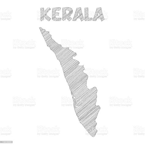 Kerala Map Hand Drawn On White Background Stock Illustration Download