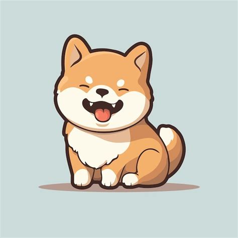 Premium Vector Cute Shiba Inu Dog Cartoon Illustration