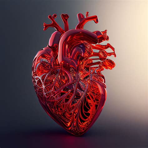 A Human Heart Made Of Glass Generative Ai Stock Illustration