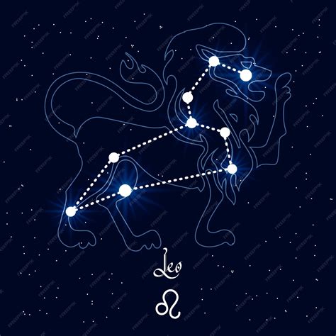 Premium Vector Leo Constellation And Zodiac Sign On The Background