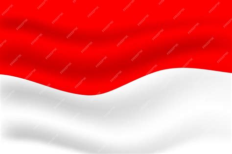 Premium Vector Red And White Realistic Flag Of Indonesia Wave Background