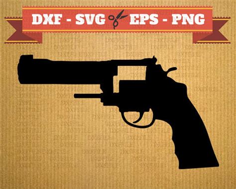 Gun DXF And SVG File Vector Files For Cricut Pistol Cutting Files