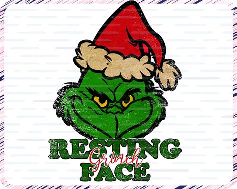 Resting Grinch Face Svg Sublimation Retro Christmas Svg Grinch Svg