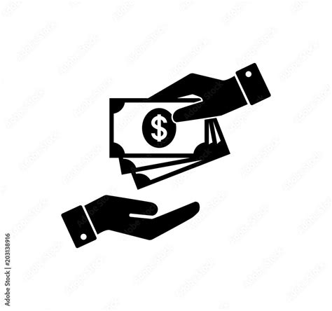 Hand Holding Money Hand With Banknotes Cash Payment And Receiving