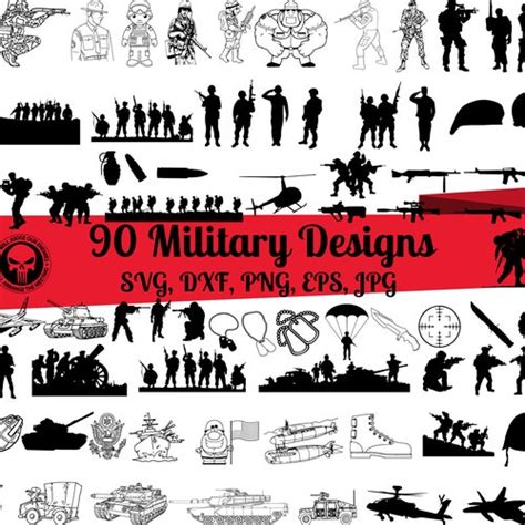 90 Military Svg Bundle Military Dxf Soldier Svgarmy Svg Etsy