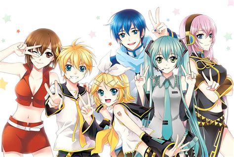 Vocaloid Ojos Verdes Grupo Kaito Anime Chica Anime Kagamine Len