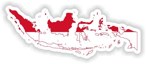 Indonesia Map Sticker Flag For Laptop Book Fridge Guitar Motorcycle