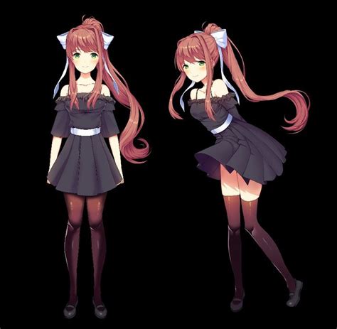 Monika Black Dress Full Body Sprites By Gwendysc By Gwendolyx10 On