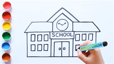 How To Draw A School Drawing School Step By Step Draw School