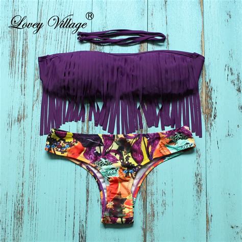 Lovey Village Fringed Bikinis Swimwear Swimsuit Beach Bikini Sets