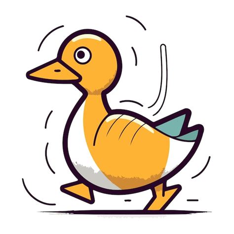 Ilustraci N Vectorial De Un Lindo Pato De Dibujos Animados Aislado