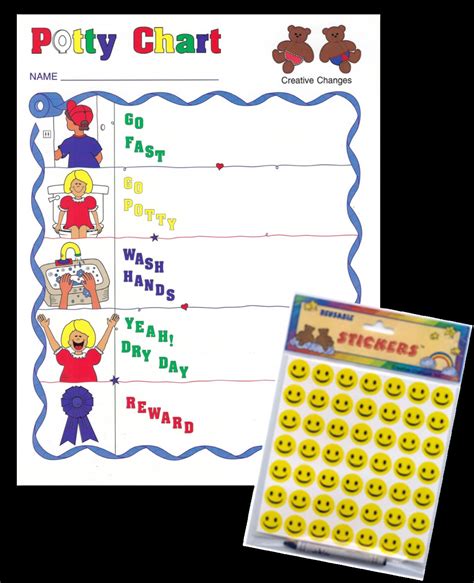 Potty Chart With Reusable Smiley Face Stickers 4583358623