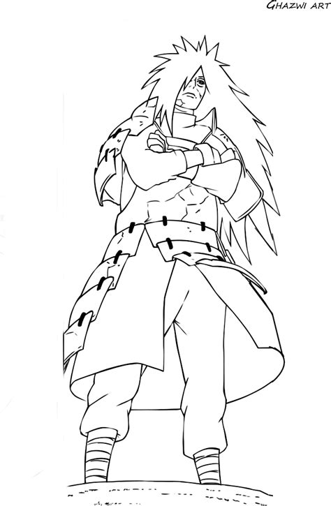 Madara Uchiha Lineart By Ghazwi Mohamed On Deviantart