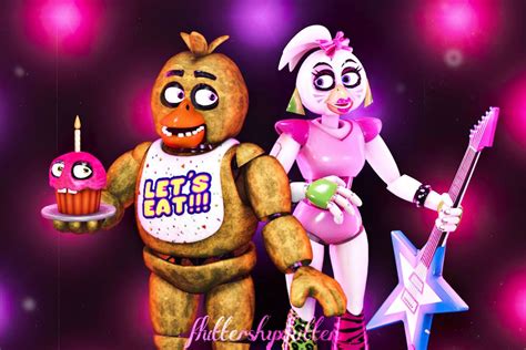 Fnaf C4d Chica And Glamrock Chica By Fluttershykitten In 2022 Anime