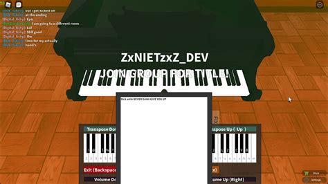 Roblox Piano Rick Astley Never Gonna Give You Up Sheet In