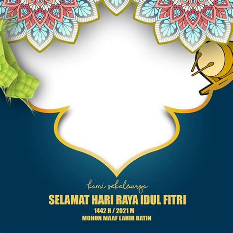 Background ketupat lebaran, opor ayam, indonesian cuisine, lontong. 5 Template twibbon lebaran selamat hari raya idul fitri 1442 H keren format psd png siap edit ...