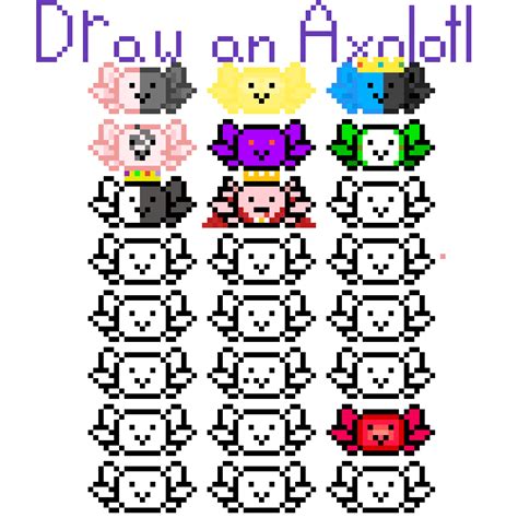 Axolotl Pixel Art 32x32 Grid