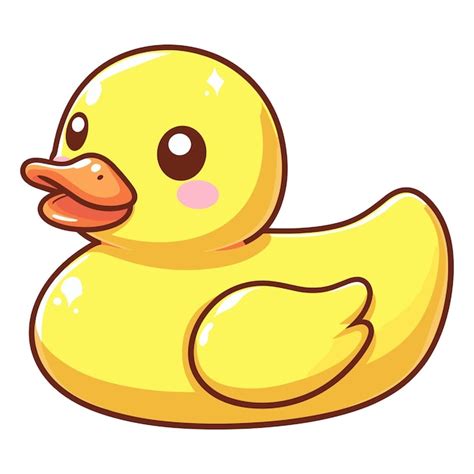 Lindo Vector De Dibujos Animados De Pato De Goma Sobre Fondo Blanco