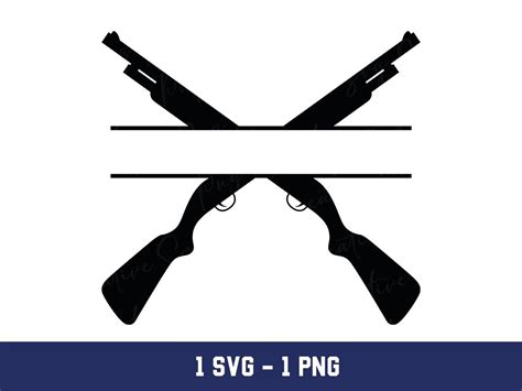 Split Shotgun Rifle Shotgun Monogram Svg Crossed Shotgun Svg Hunter