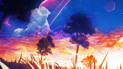 Fondos De Pantalla Paisaje Nubes Planeta Espacio Estrellas Anime