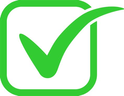 Green Check Mark Icon Symbol Logo Tick Symbol Green Color Transparent