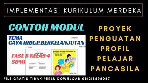 Contoh Modul Proyek Penguatan Profil Pelajar Pancasila Sd Fase B Kelas