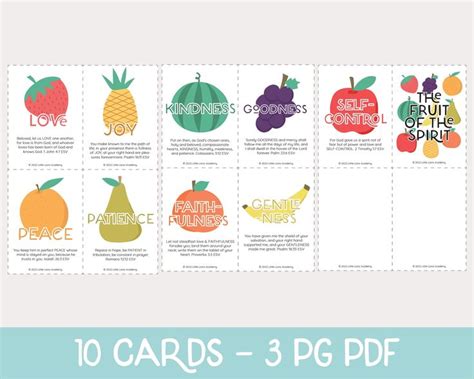 Fruit Of The Spirit Flashcards Fruit Of The Spirit Printable Fruit Of