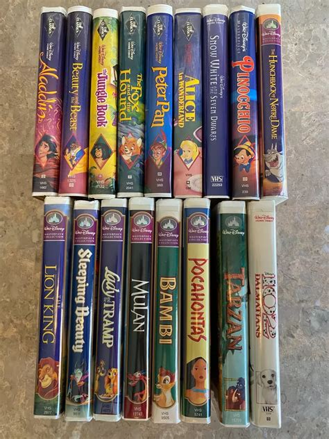 Disney Vhs Lot Of 12 Disney Vhs Tapes Sleeping Beauty Aladdin The Fox