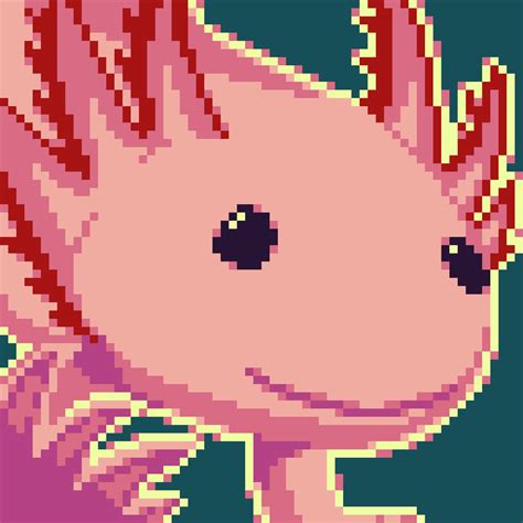 Axolotl Pixel Art 32x32 Grid