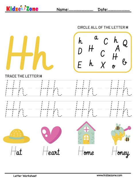 Letter H Writing Activity And Reading Worksheets Kidzezone