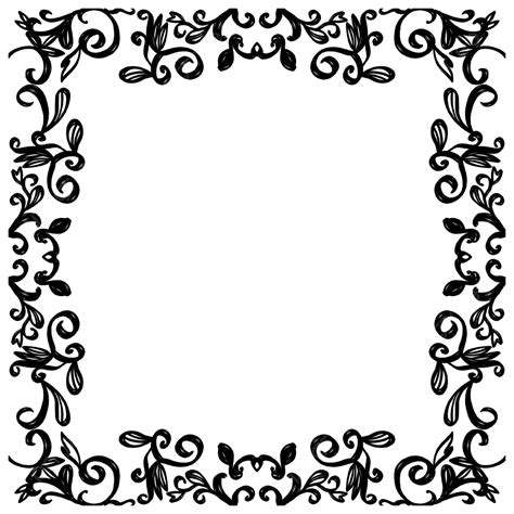 Victorian Border Style In Black Victorian Frame Border PNG Transparent Clipart Image And PSD