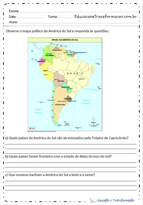 Atividades De Geografia 5 Ano Mapas Image To U