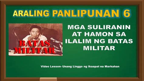 Ap Video Lesson Ikaapat Na Markahan Unang Linggo Youtube