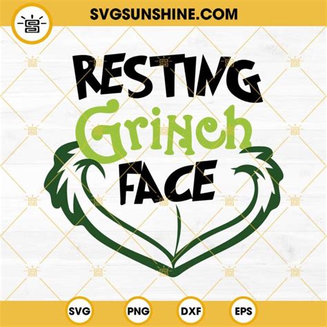 Resting Grinch Face Svg The Grinch Christmas Svg Grinch Svg