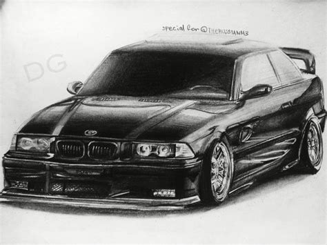 Bmw E36 Drawing By Dropgraphics Zeichnungen