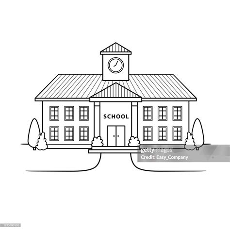 How To Draw A School Building Step By Step