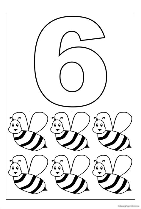 Worksheets Number 6 Coloring Page