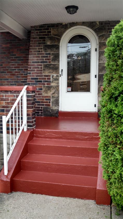 Repair And Painting Of Front Entry And Porch With 1 Step Epoxy Concrete